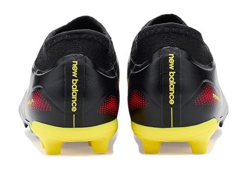 New Balance Kid's Tekela Team Low Jnr FG V5 Soccer Shoe, Black 100/Punch Yellow, 4 W Big Kid