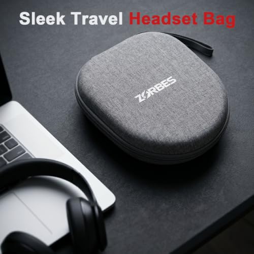 Image of ZORBES Headphone Travel Case Storage Bag, EVA Hard Shell Zipper Travel Case, Anti-Scratch Carry Case with Elastic Band & Mesh Pocket, Universal Compatible with Sony, JBL, Audio-Technica, 19.5x23cm