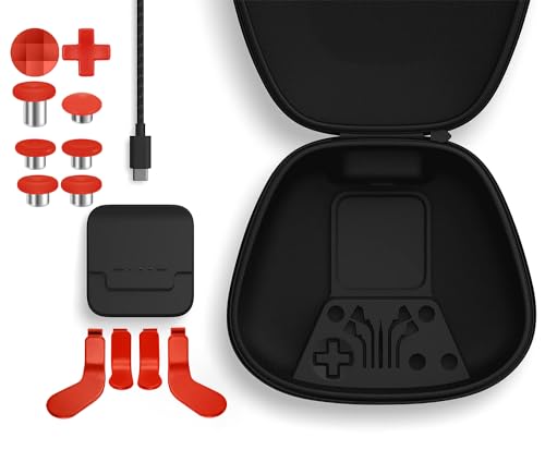 Image of Complete Component Pack Replacement Parts Repair Accessories Kit with Storage Case, Charging Dock and Cable,6 Thumbsticks, 4 Paddles, 2 D-Pads for Elite Series 2 and Core Controller