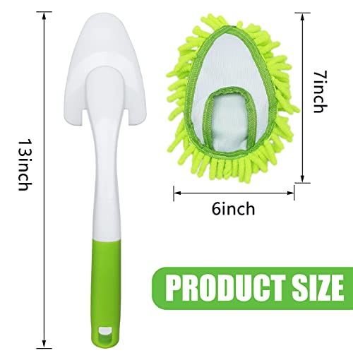 13 Inch Microfiber Feather Duster,With 4 Pcs Washable Duster Head, Car Duster, Perfect For Cleaning Windows, Tables, Cars,Furniture, Walls, Fans, Screens #TOP1