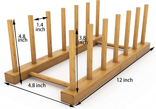 2-Piece Vertical Wooden Plate Rack, Dish Rack, Pot Lid Rack, Kitchen Storage Rack Such As Cups, Books, Cutting Boards, Saucers, Etc. 6-Slot Vertical Drying Rack #TOP1