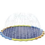 Instraella Splash Pad 120' for Dog and Kids, 10FT Large Non-Slip Sprinkler Mat 1mm Thickened and Foldable Large Pool Summer Fun Outdoor Toys for Dogs and Toddlers Age 3+
