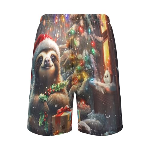 Men's Pajama Shorts Soft Comfy Sleep Shorts Lounge Christmas Pjs Bottoms with Pockets3