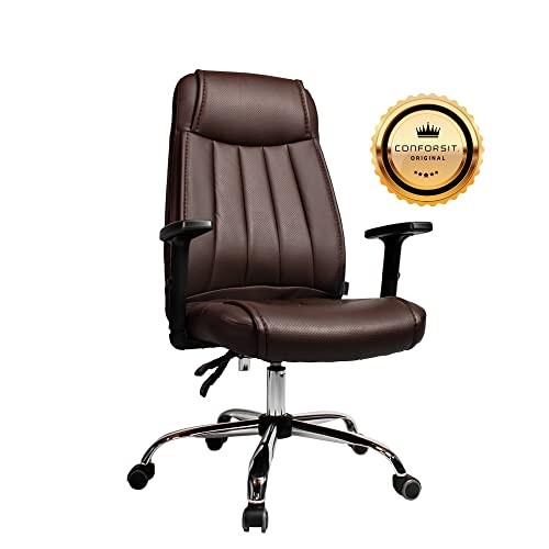 Cadeira Escritório Presidente Alta Back System Lyon Marrom