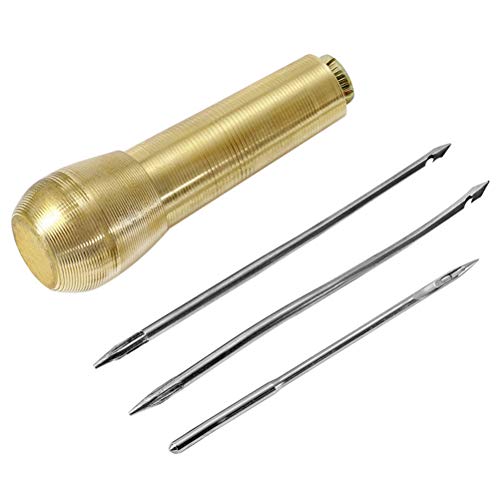 SEWACC 4pcs Leather Craft Needle Sewing Tool Started i Stitching Leather Sewing Kit Sailing Accessories DIY Hand Stitcher Sewing Repairing Canvas Crocheting Accessories Manual Sailboat
