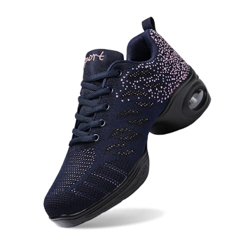Baskets jazz femme avec coussin d'air pour un amorti optimal en fitness bleu foncé