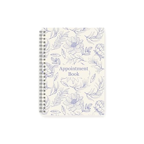 Appointment Book (Mon-Sat) - Undated Hourly Schedule with 30 Minute Slots - 52 Weeks to View - A5 Size with tactile Velvet Soft Touch Cover - 100gsm quality white paper