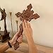 BGCOPPER Saint Benedict Crucifix Wall Cross, Wooden Jesus Cross for Wall, Catholic Crucifix for Wall, St Benedict Cross Wall Decor for Home Easter (10 Inch)