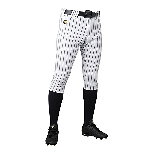 DESCENTE(デサント) 野球 ユニフォーム ショートフィットパンツ ユニフィットパンツ ワイドストライプ ホワイト×ブラック Lサイズ DB7014P