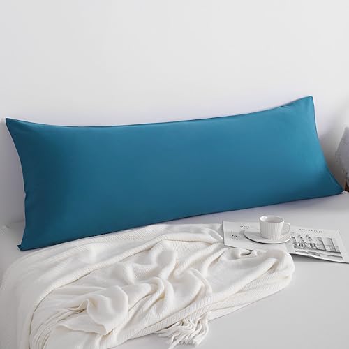 FLXXIE Body Pillow Cover - Super Soft Microfiber 20x54 Body Pillow Case - Envelope Closure, Wrinkle, Stain Resistant Teal Body Pillow Cover, 20x54, Teal