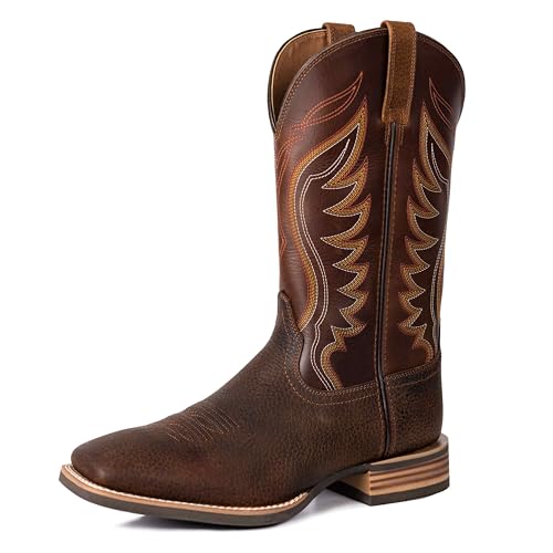 Hand Painted Western Cowboy Boots, Full Grain Cowhide Upper & Shaft, 4-Layer Composite Sole(PLT103601)