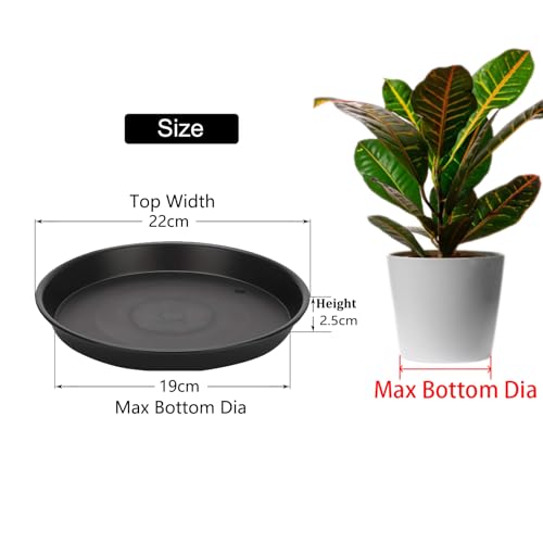 Miniatura 2 de Likoso Juego De 5 Platos Para Macetas, Gris Platillos Mandejas De Goteo Plástico Para Plantas De Flores De Jardín Interior Y Exterior - 19 Cm