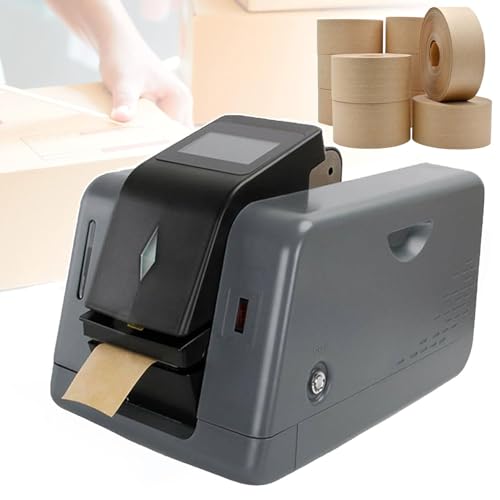 Erogatore elettronico per nastro adesivo – Taglierino per nastro attivato ad acqua, include 10 rotoli di nastro, espulsione della carta senza sforzo, compatibile con nastro da 3-10 cm