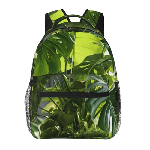 Mochila Monstera Deliciosa ligera para viajes al aire libre y diario