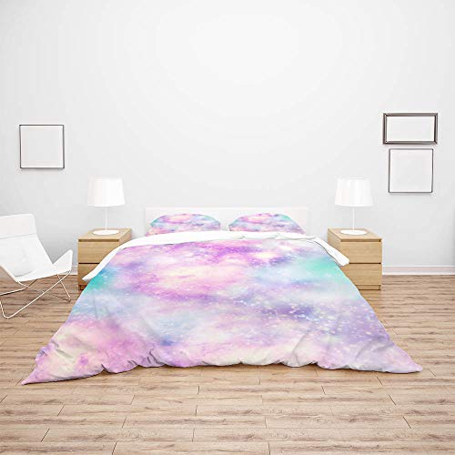 Housse de couette Galaxy Queen Size avec 2 taies d'oreiller en polyester