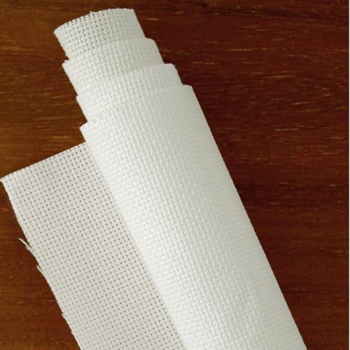 Image of Essentials By Leisure Arts Aida Cloth, 18 Count, Antique White, Cross Stitch Fabric, Embroidery Fabric, Cross Stitch Supplies for Crafting, Stitching, and Sewing Projects 15X18