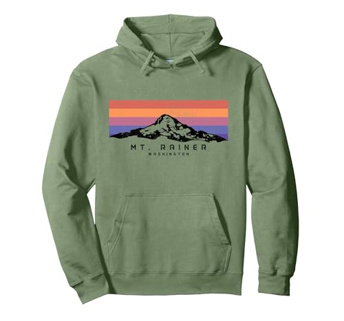 Mount Rainier Washington Mountain Mt Climbing Summit Hiking Pullover Hoodie, Adult Unisex, Sage Green, X-Large