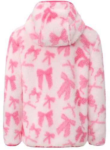 Image of Girl's Jacket Kids Full Zip Ultra Soft Sherpa Fleece Hoodie Sweatshirt