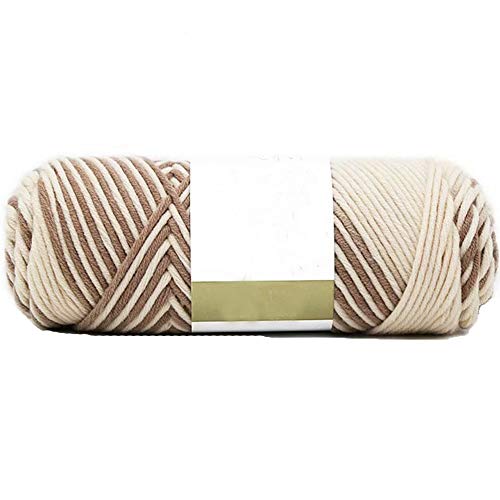 Image of Khaki Soft Cotton Crochet Yarn - 1kg /2.2lb Rainbow Gradient DIY Knitting Yarn - Warm & Super Soft for Sweater, Bag, Hat, Scarf