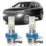 ZSTOPCL Fit for Jeep Compass 2014-2021 Fog Light Bulbs, 6000K Cool White 700% Brightness, Real 1:1 Size Plug and Play, Pack of 2