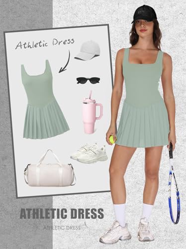 Image of NIASHOT Athletic Dress for Women with Shorts Sleeveless Womens Golf Dress