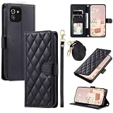 Cover per Samsung Galaxy A03 con Cordino, Premium Pelle PU Portafoglio con Supporto Flip Libro Libretto Custodia [Protezione Completa] [Slot per Scheda] [Supporto Stand] - Nero