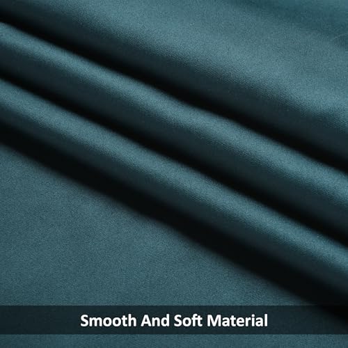 Image of Kuber Industries 6 Pcs Set Polyester Blackout Door Curtain 7 Feet for Home Decor | 8 Eyelet with Darkening Curtains for Living Room /Bedroom | Plain - Blue