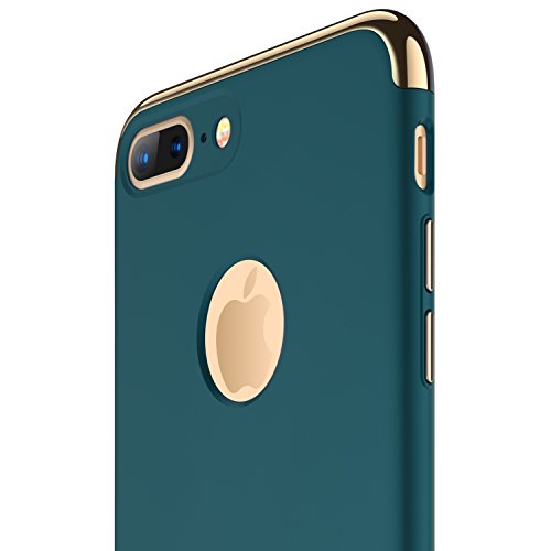 iPhone 7 Plus Case, RANVOO Thin Hard Slim Fit Stylish Cover 3 Detachable Parts Case, Dark Green [Clip-ON]