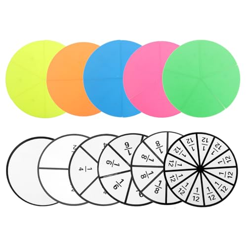 Cercles fractionnés en plastique coloré et disques magnétiques pour mathématiques