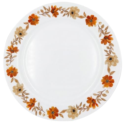 Image of Melamine Quarter Plates | Round Half Plate Serving Set| Break Resistant | Plates for Snacks, Lunch, Dinner | Plates for Home, Office, Restaurant | Set of 6 | 7 Inch's (Marie Gold)