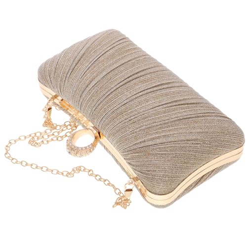 Pochette à paillettes et satin or pour briller lors d'un mariage élégant