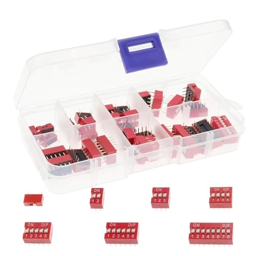 Interrupteur à bascule rouge 4 Pin pas 2.54mm pour programmation de carte PCB