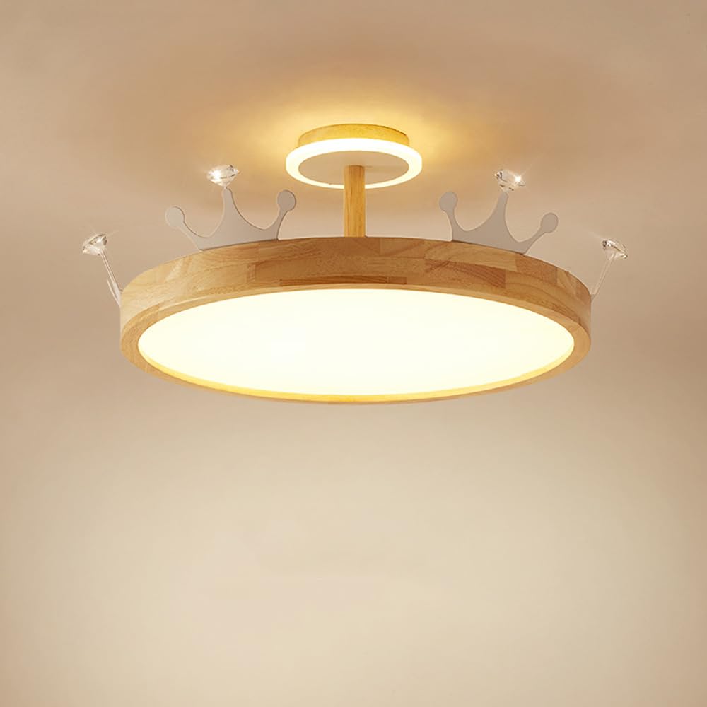 Plafonnier LED en bois de 32W pour créer une ambiance chaleureuse au salon