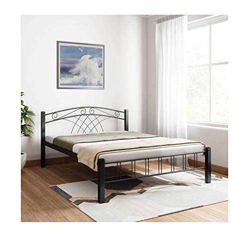 Image of Nilkamal @Home by Nimbo Metal Queen Size Bed Without Storage (Matte Finish, Black) | 1 Year Warranty