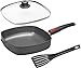 Produktbild Woll Set Pfanne Nowo Titanium eckig 28 x 28 cm 6,5 cm hoch inkl. Glasdeckel und Wender