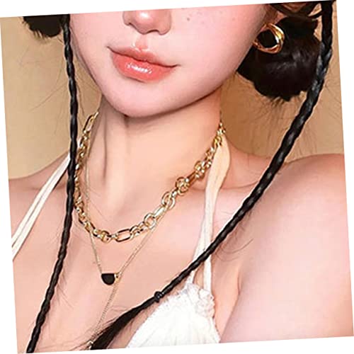 Extensions de cheveux tressés à clips queue de cheval longue noire - 7