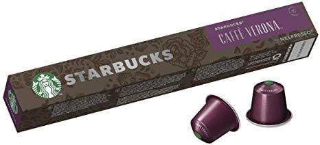 STARBUCKS Caffè Verona By Nespresso Dark Roast Coffee Capsules , 10 capsules (Pack of 8, Total 80 capsules)