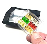 Smell Proof Odor Free Mylar TRAYBAGS (50 pack) Stand Up Foil Pouch, Strong Reusable Zip Seal, 4 Mil Thick. ROYPACK (Matte Black with Window, Mini 1g)