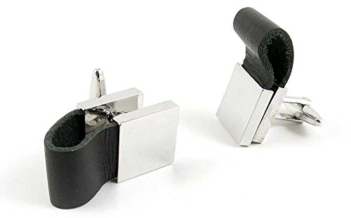 Par de Mancuernillas Hombre Plata Diseño Bloque miniatura 1