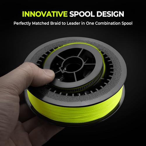 Kastking Destron Complete 4X Braided Fishing Line,Chartreuse,15Lb,150Yds And Monofilament Leader Line,12Lb,15Yds thumb #4