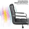 Kemon Office Chiar Desk Chair with Armrests/Wheels Pu Leather Mid Back Adjustable Height Computer Chair (Black)