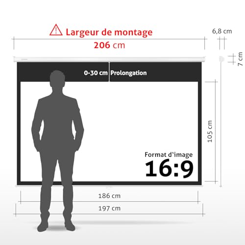 Écran de projection manuel 84 pouces résistant pour remplacer un mur blanc - 2