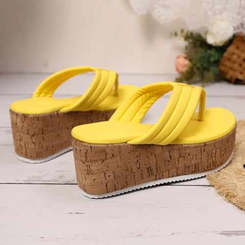 Chaussons compensés à plateforme avec pince en cuir véritable