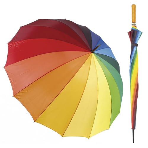 A2Z Rainbow Golf Umbrella 16 Panel - Umbrella Golf AZ20064C Rainbow