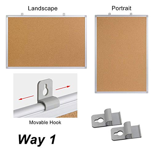 Cork Board Bulletin Board 36 x 48, Silver Aluminium Framed 4x3 Corkboard, Office Board for Wall Cork, Large Wall Mounted Notice Pin Board image 6