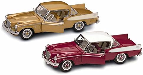 Road Signature 1958 Studebaker Golden Hawk Two Color Bundle - Two 1/18 Scale Diecast Model Cars