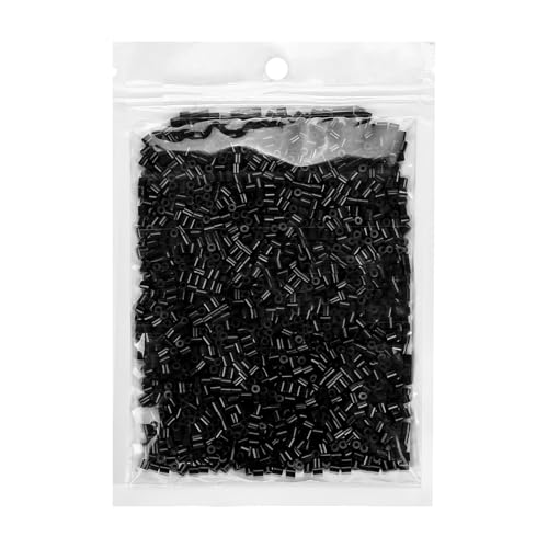 LIHAO 2000 Piezas Cuentas para Planchar，2.6mm Creative Perlas Fusibles, Plastic, Negro(Black),Juego de Plásticos Abalorio,Diseño de Joyas,para DIY Manualidades Manualidad,Fuse Beads