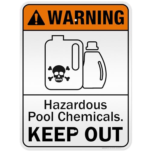 Keep Out 10x14 InchesHazardous Pool Chemicals Pool Sign, 18x24 Inches, 3M EGP Reflective .080 Aluminum, Fade Resistant, Made in USA by My Sign Center