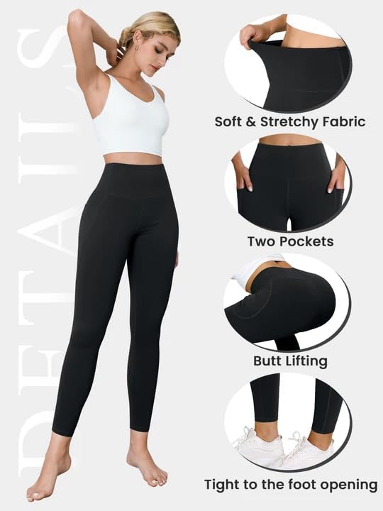 High Waisted Leggings for Women Workout Butt Lifting Yoga Pants with Pockets Tummy Control Yoga Leggings - Image 5