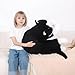 40'' Giant Cat Plush Stuffed Animal, Jumbo Black Cat Long Body Pillow Plush Toy, Large Soft Fluffy Kitty Cat Plushies Gift for Kids Boys Girls, Birthday